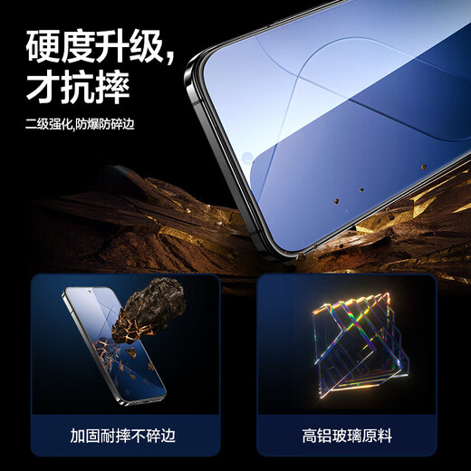 Flash Magic Flash Sticker 2 pieces, suitable for Xiaomi 14 tempered film, Xiaomi 14 mobile phone film, high-definition anti-fingerprint full-screen protective film