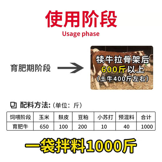 British and American cattle feed, special feed premix for beef cattle, fattening, growth promotion, fast fattening, weight gain and fattening additive, cow breeding premix 20KG to improve reproduction