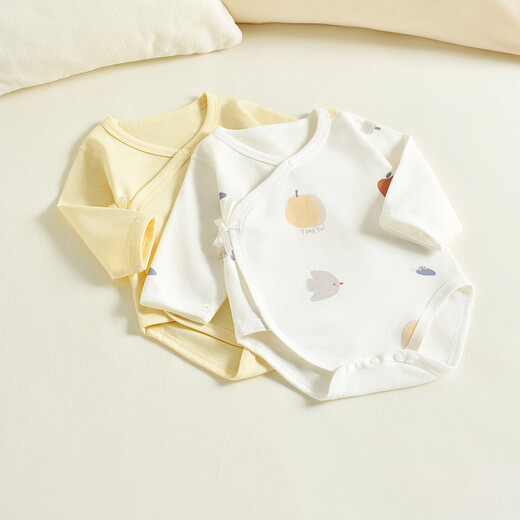 Tongtai (TONGTAI) baby underwear, spring and autumn pure cotton baby jumpsuit, newborn clothes, triangle romper, pajamas, yellow 59cm