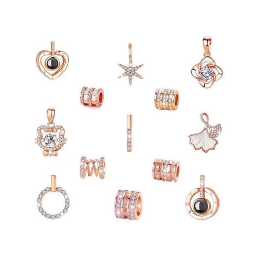 MHFDO99918K gold pendant buckle single pendant women's silver necklace color gold pendant not included Silver small fan-rose gold S