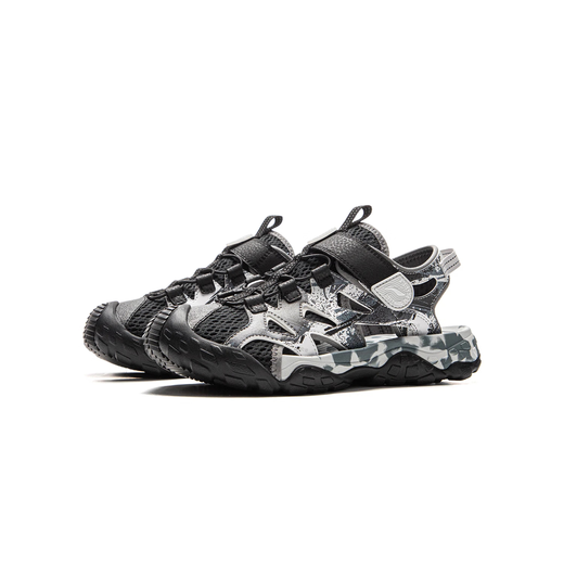 Li Ning children's sandals for boys, girls, middle and older children 2026 new beach shoes, wading shoes, youth soft-soled sports shoes, black/shadow gray/standard white 016 37, inner length about 24.2cm, suitable for feet 23.2cm long