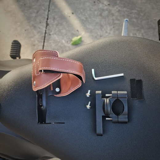 Genuine leather retro bicycle water bottle holder coffee cup electric bicycle calf water cup holder universal motorcycle equipment accessories A24 handlebar bumper style-retro coffee