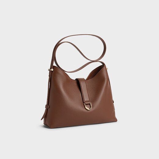 CHARLES&KEITH25夏新品柔软羊皮单肩斜挎子母托特包SL2-40681199 Chocolate巧克力色 M