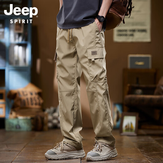 JEEP SPIRIT overalls men's pants men's casual pants boys 2025 new loose men's pants 9810 Khaki XL