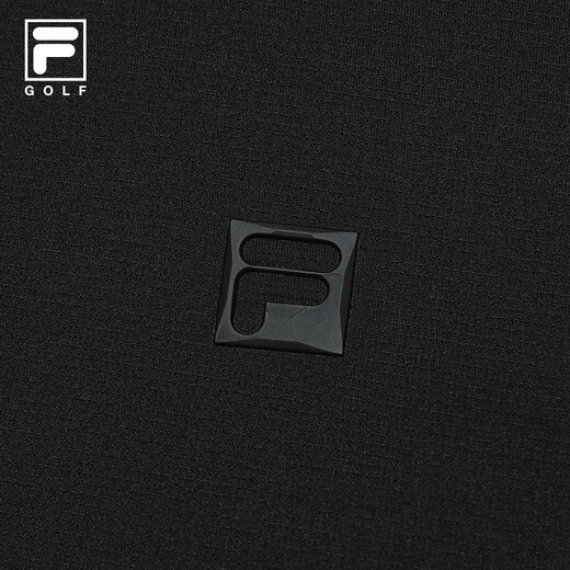 Fila Fila official men's knitted long-sleeved POLO shirt 2025 autumn new golf sports sun protection top dark black-BK L 175/96A/L