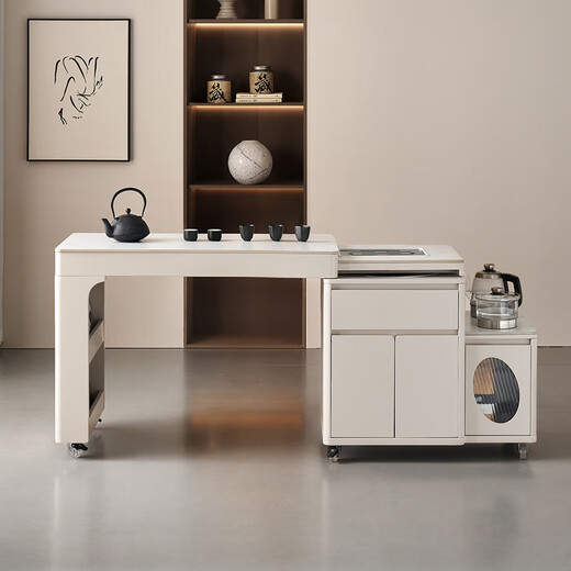 Quanyou Home Tea Table Tea Table Kettle Integrated Balcony Tea Table Modern Simple Storage Cabinet Multi-Function Removable Coffee Table