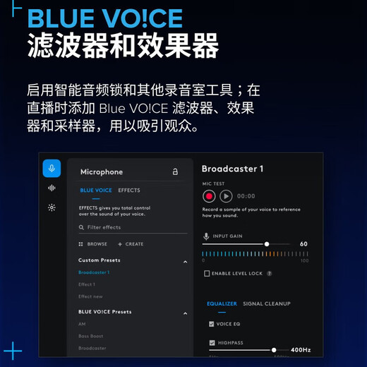 Logitech Blue Yeti Snow Monster Microphone Condenser Microphone GX Dynamic Microphone Professional Microphone Karaoke Recording Computer Mobile Game Live Broadcast Yeti GX (Dynamic Microphone Best for Game Noise Reduction) White Stand