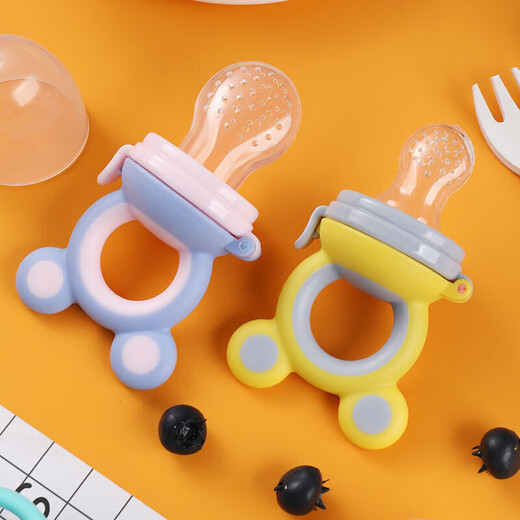 Qingsiyi baby fruit and vegetable music children's chewy silicone newborn rice cereal for infants and young children to eat fruit food supplement yellow powder
