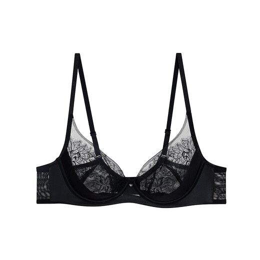 Ai Meng Unterwäsche Frauen Dessous ohne Stahlringe und kleine Brüste versammelten sexy Spitzennetz Bra Am17a761 Classic Black 80C