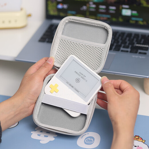 YWZR Portable PU Waterproof Storage Bag Suitable for Baicizhan MAX Word Machine Storage Box Large Capacity with Net Pocket Can Hold Data Cable Multi-Purpose Leather Cushioning Anti-fall Portable Black Box Suitable for Baicizhan MAX