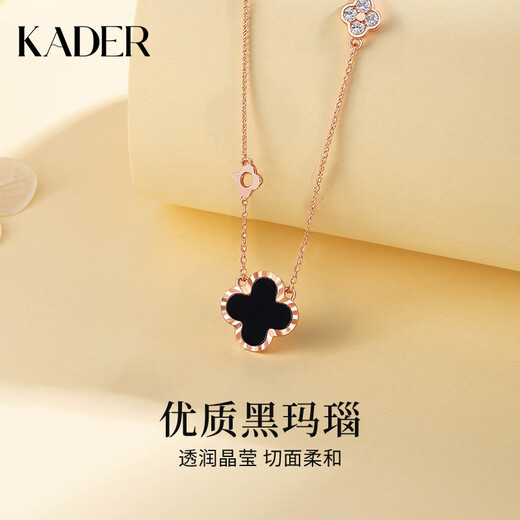 Catiro four-leaf clover necklace women's 999 silver pendant clavicle chain girl's first birthday gift for girlfriend four-leaf clover necklace / 999 silver / ghostwriting greeting card