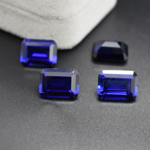 Bhiodha2025 new quality tanzanite sapphire loose stone rectangular blue main stone Sri Lanka rough stone 6x8mm