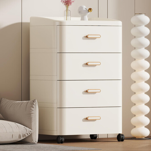 Vangels drawer-type storage cabinet snack storage box integrated wall-side balcony debris floor-standing five-bucket toy storage shelf 5-layer free base + pulleys free choice of installation 42CM surface width丨Large size