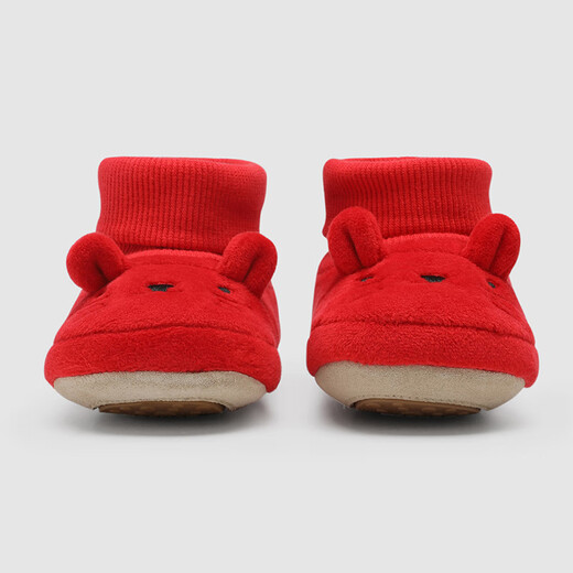 YEEHOO same style as the store, children's shoes, festive and cute cloth shoes, baby socks, autumn and winter shoes, New Year's red stepping shoes, suitable for about 6-18 months, size 20, recommended foot length 11-12cm