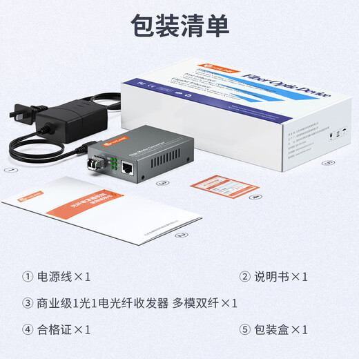NetLINK HTB-GM-03/SFP Gigabit multi-mode dual-fiber optical fiber transceiver SFP photoelectric converter LC interface external power supply commercial grade one