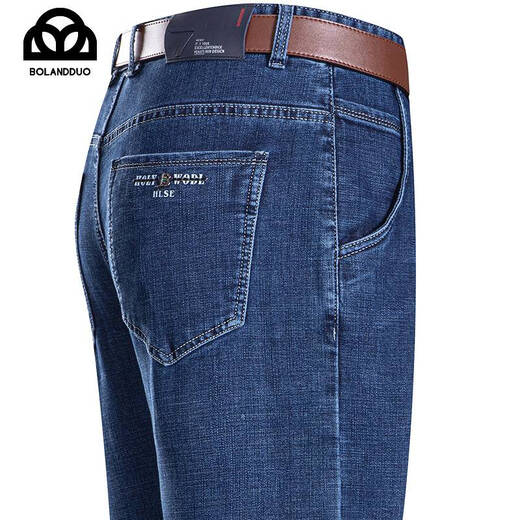 Jeep Spirit Jeep Frühling und Sommer dünne Baumwolljeans Männer mittleren Alters Gerade großer Großgröße lässiger lockerer Vater atmungsaktiv 3891 Zhonglan dünner Stil 40 [3 Fuß 1]