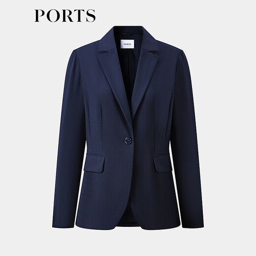 PORTS women's early autumn new business casual jacket commuting one-button long-sleeved ALD8J006MWP098 Zhang Qing M (6)
