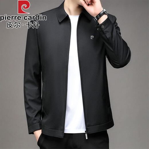Pierre Cardin 2025 new executive jacket men's autumn and winter middle-aged cadre business casual lapel high-end coat jacket for men navy blue regular cadre business jacket XL recommended weight 140-155Jin Jin equals 0.5 kg