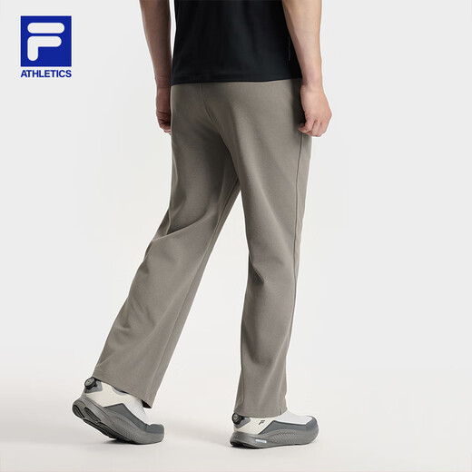 FILA Official Men's Knitted Pants 2025 Autumn New Fitness Sports Simple Loose Straight Pants Wooden Brown-BN XL 180/88A/XL