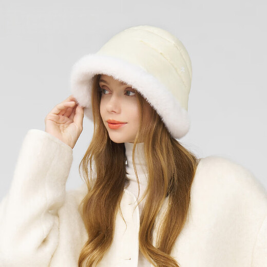Kenmont cute plush windproof and warm fisherman hat for women with large head circumference, down coldproof ear protection and temperament basin hat km-5283