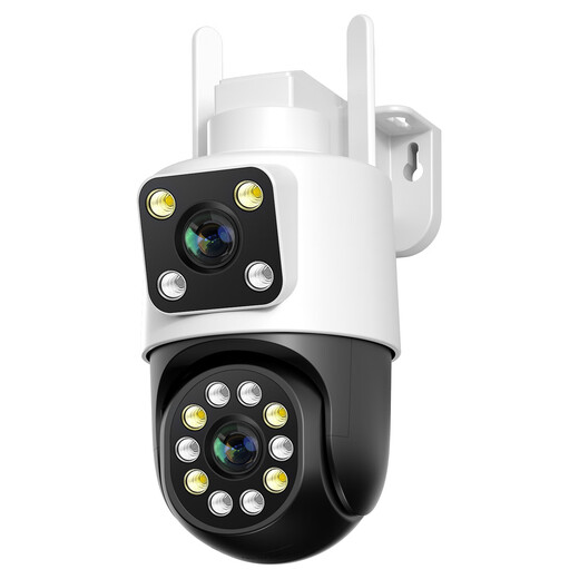 Polizei-Außenmonitor mit ultraklarer Kamera, 360 Grad, keine toten Winkel, mit Nachtsicht, Überwachung des lebenslangen, aufladefreien Heimverkehrs, 4G-Kamera für den ländlichen Hof, Fernüberwachung von Mobiltelefonen, Doppelkamera, 4G-verkehrsfreie Version, Doppelkamera + keine Verbindung zum Internet erforderlich + 64G