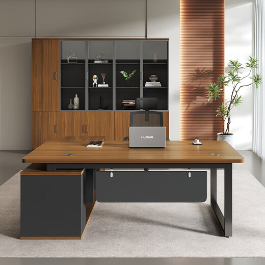 Qujia office desk boss desk and chair combination simple modern office furniture executive desk president desk manager desk executive desk including side cabinet 1.2*0.6 meter boss desk