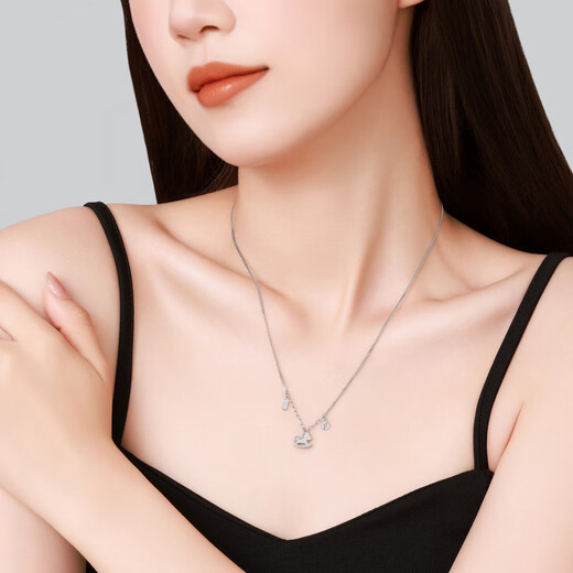 Chao Acer Platinum Necklace for Women, Get Rich Now, PT950 Set of Chains, Clavicle Chain Neck Jewelry Gift, Priced at RMB 590, 5.6g, Chain Length: Approximately 40cm + Extension Chain