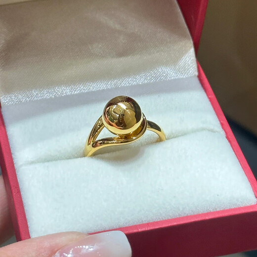 Bieqing gold response to request ring women's new 999 solid gold glossy ring ring Chinese Valentine's Day birthday gift for girlfriend, response to request ring gold weight about 1.76