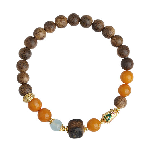 Potala Palace Agarwood Beeswax Bracelet for Men and Women Wenwan Toy Transfer Bead Amber Bracelet Birthday Gift for Boyfriend