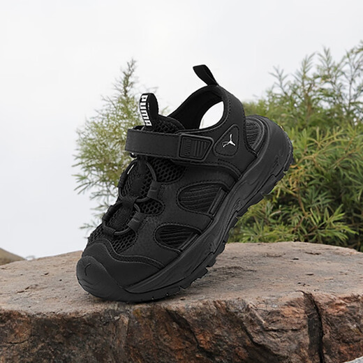 Puma official authentic children's shoes children's sandals and slippers, toe-cap shoes, breathable and comfortable black-Puma white 28