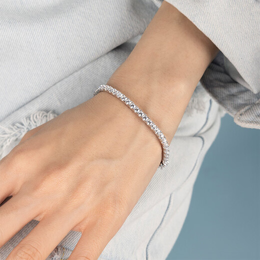 ApmMonaco micro-embellished silver-white bracelet bracelet for girls with a light and luxurious feel 520 Valentine's Day gift silver-white XS code