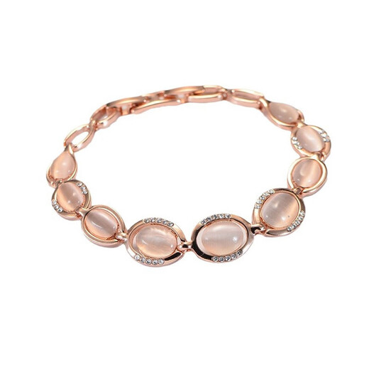 QUAMER Rose Gold Cat's Eye Bracelet New Summer High-Looking Niche Light Luxurious Exquisite Bracelet Rose Gold Bracelet