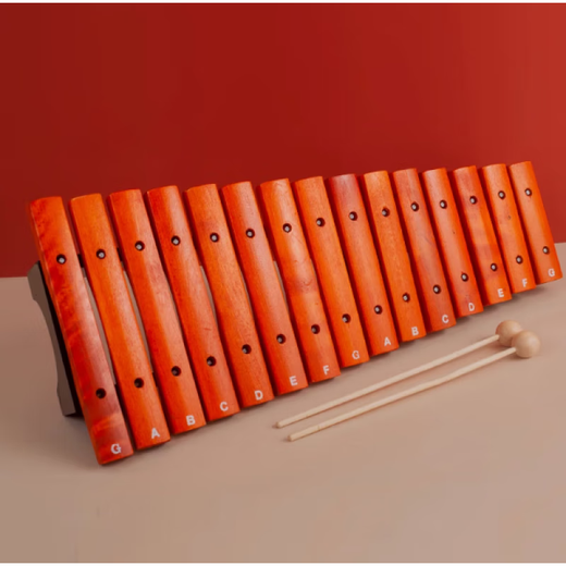 Helen Weir 15-tone red wooden xylophone Orff children's music percussion instrument kindergarten teaching aids 15-tone red wooden xylophone + sheet music