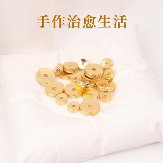 Fat Donglai same style 18k gold separator bag 18k real gold inscription play separator handmade DIY ancient six-character mantra straight cut 18k six-character mantra separator 10mm/50 pieces plated