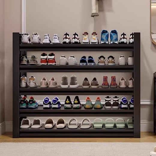 Zhaojian Shoe Rack Doorway Multi-layer Household Shoe Storage Rack Entry Door Simple Shoe Rack Multifunctional Shoe Storage Cabinet Bold and Thickened Length 50 Height 80cm - Four Layers Width 30cm Default Black