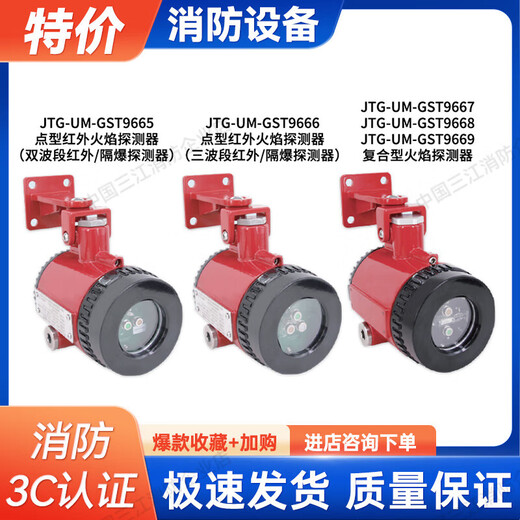 Bay flameproof JTG-UM-GST9665/9666/9667/9668/9669 point type infrared flame detector GST9667 point type infrared flame detector (four waves