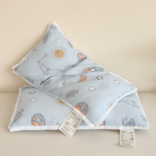 Yalu Class A 100% Cotton Children's Cotton Pillow Pair Pack 3-6-12 Years Old Kindergarten Baby Nap Pillow Core Removable and Washable Rainbow Planet Single Pack Class A 100% Cotton 30*50cm 100% Cotton Inside and Out Removable and Washable