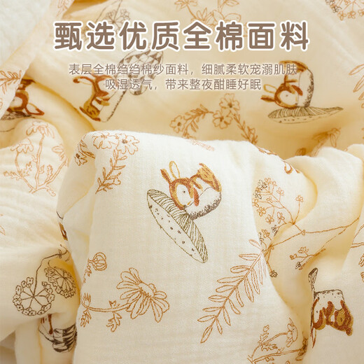 Bei Qichu Baby Quilt Pure Cotton Newborn Quilt Kindergarten Baby Spring Autumn Summer Nap Quilt Four Seasons Small Quilt Polka Dot Bear-Double-Sided Crepe Cotton 100*120 Thin Style Room Temperature 20 or Above