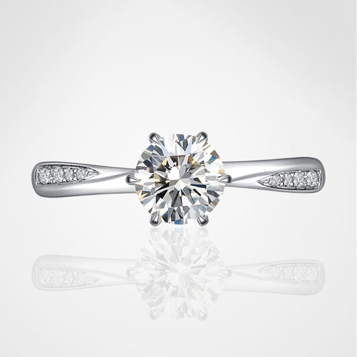 AVHE 18K gold PT950 platinum cultured diamond six-claw art ladies ring asking for wedding gift Chinese Valentine's Day IGI certificate platinum diamond ring + 1 carat diamond (D/VVS/3EX/N)