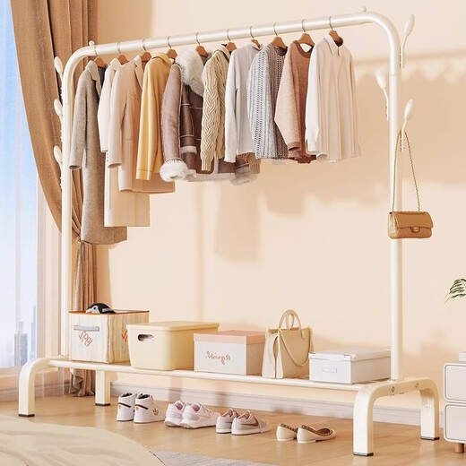 Yimo coat rack floor-standing vertical bedroom-specific clothes rack dormitory living room can be placed thick clothes drying rack seven-hook white