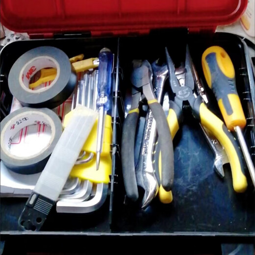 An Junsheng Multifunctional Tool Box Hardware Large Portable Electrical Tools Plastic Household Storage Box Vehicle Storage Industry Main Picture Model Large Size 12L for Home Use - Double Layer Thickened and Enlarged for Seats