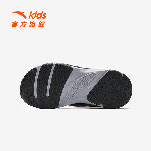 Anta children's sandals, boys' shoes, 25-year summer hard-core toe-toe outdoor knob buckle student beach shoes, black/silver-1 33