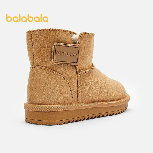 Balabala children's shoes children's snow boots boys and girls short boots thickened velvet cotton boots anti-slip 2025 new winter boots