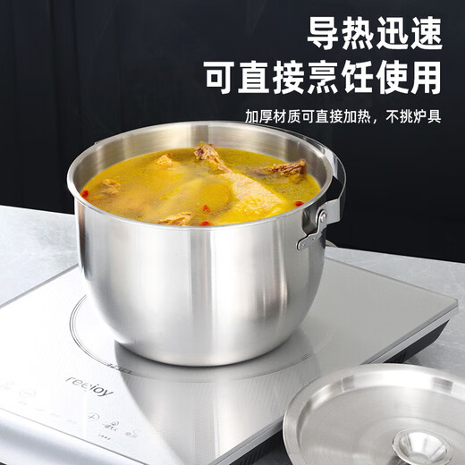 Enshousu 316 stainless steel lard tank with lid and filter oil pan with handle and filter, large capacity, high temperature resistance and deepening, oil basin + handle + lid + filter 2.8L 316 stainless steel lard tank in activity