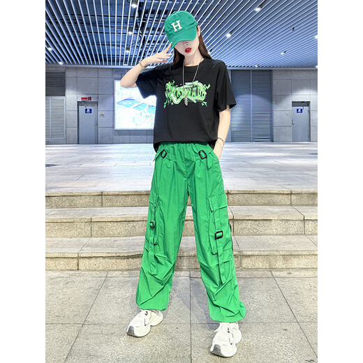 Ming Ruishan Zunba Dance Clothing Summer Jazz Dance Clothing Jazz Dance Clothing Женская летняя уличная танцевальная квадратная одежда 8827 Красная топ + 6627 Белые брюки - набор M [80-105JIN [JIN равно 0,5 кг]]