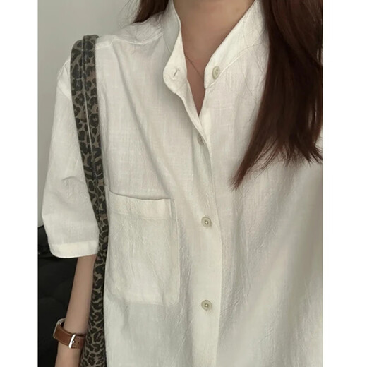 TULX new Chinese pattern short-sleeved shirt men's summer regular retro half-sleeved Henry shirt work jacket military green L