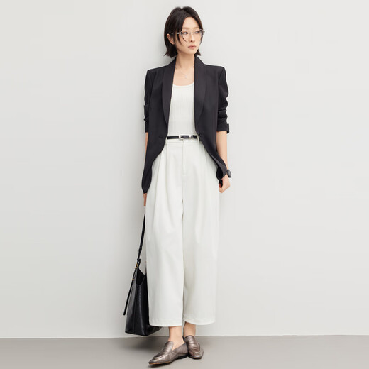 MEIYANG Producer Suit Anti-Break Sun Protection UPF50+ Anti-Wrinkle One-Button Suit Jacket Black L