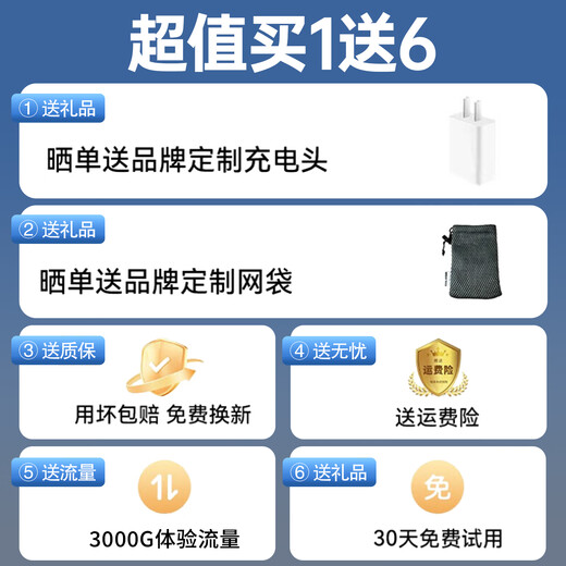 Feiyang portable wifi 2025 mobile wireless network wifi-6 three-network nationwide unlimited high-speed traffic home portable Internet card smart ultra-long battery life car router Emperor Edition 98 core-10000 mAh-free 1500G