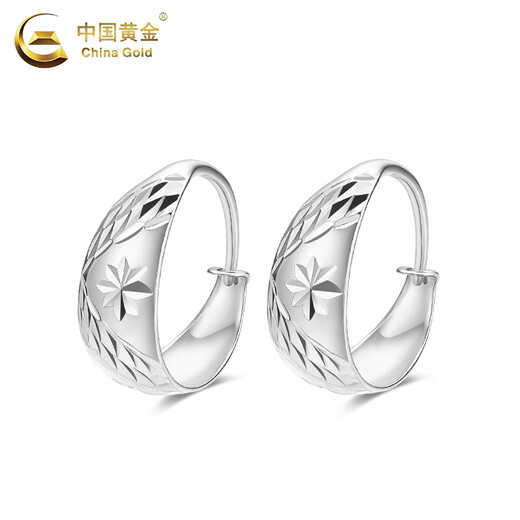 China Gold (CHINA GOLD) PT950 platinum car flower earrings for women new platinum earrings Valentine's Day birthday gift for girlfriend and wife Platinum car flower earrings about 2.8g