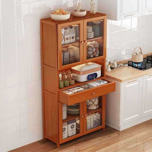 Moridi sideboard kitchen cabinet rental room cupboard multi-functional wine cabinet simple storage cabinet multi-layer tableware rack upgraded bold six-layer model - transparent door